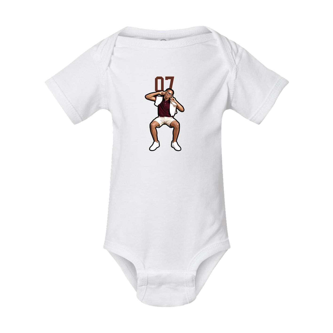 Baby Onesie — Number Top in White