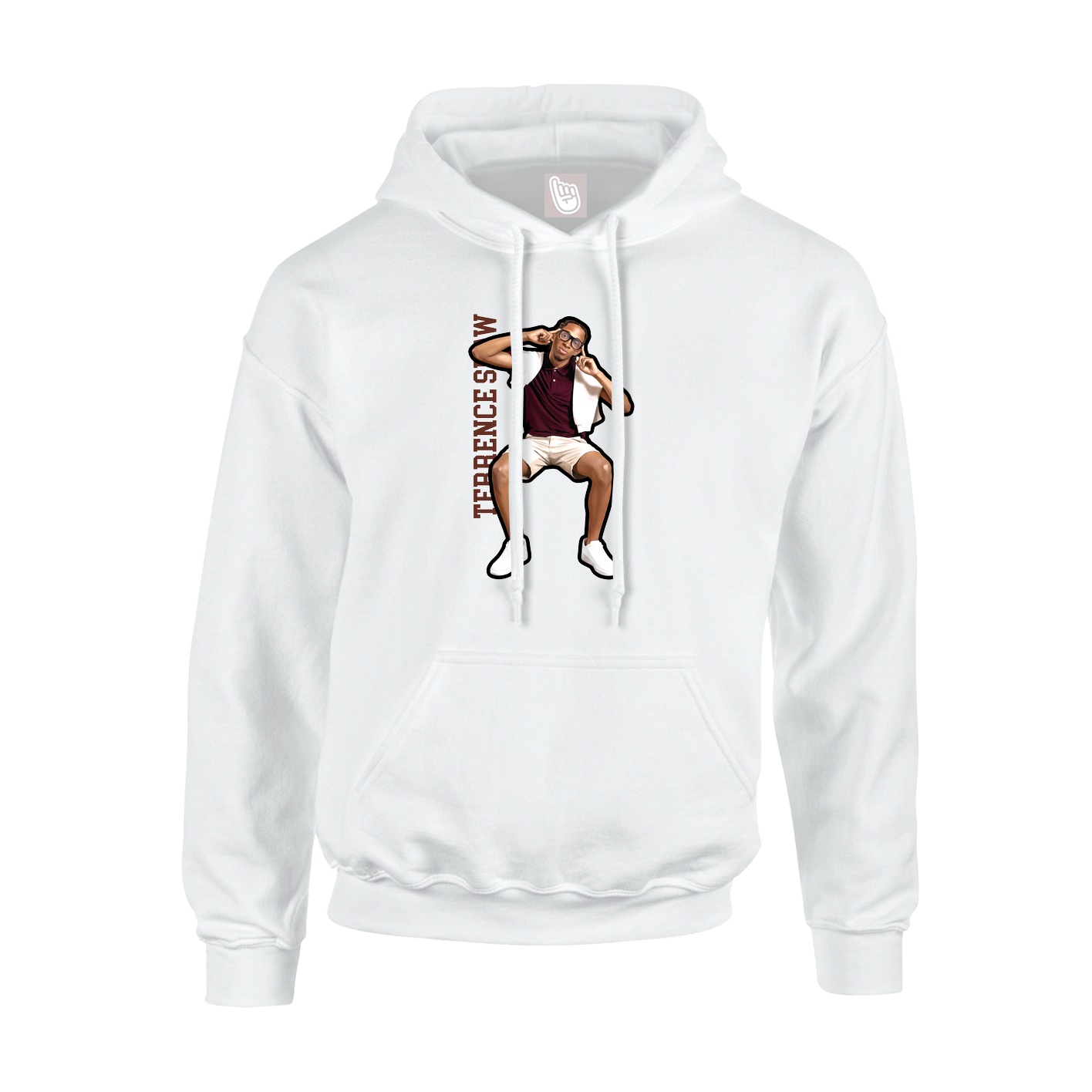 Youth Hoodie — Name Vertical in White