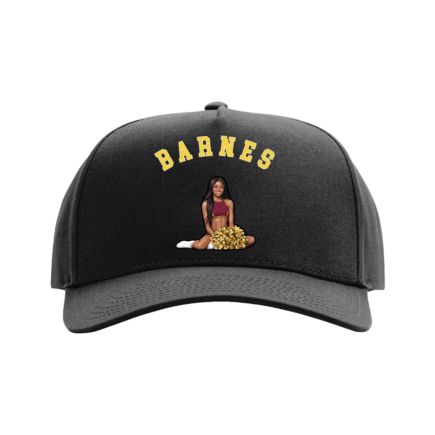 Full Fabric Five-Panel Champ Cap — Shirsey Arch in Black