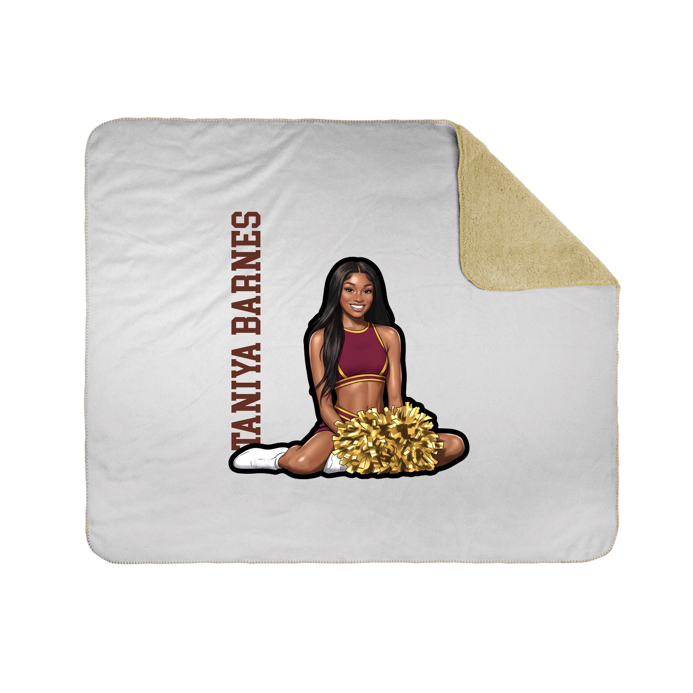 Throw Blanket — Name Vertical in White