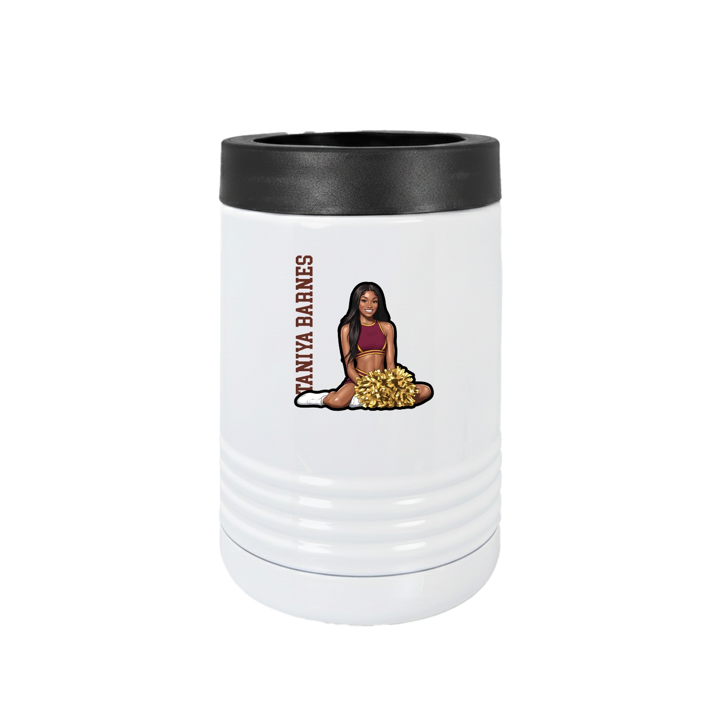 Beverage Holder — Name Vertical in White