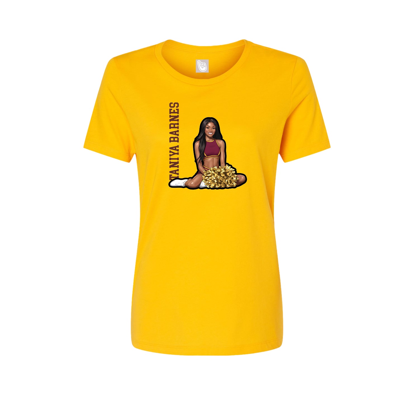 Womens Tee — Name Vertical in Gold