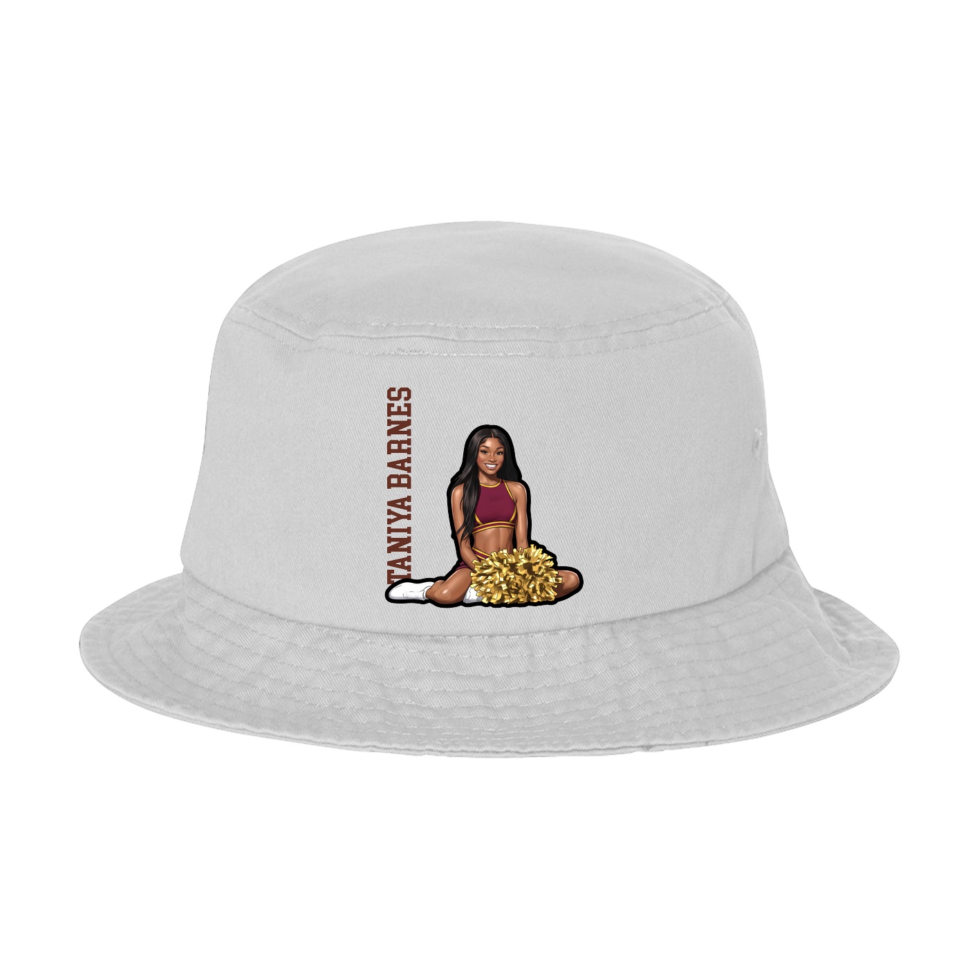 Bucket Cap — Name Vertical in White