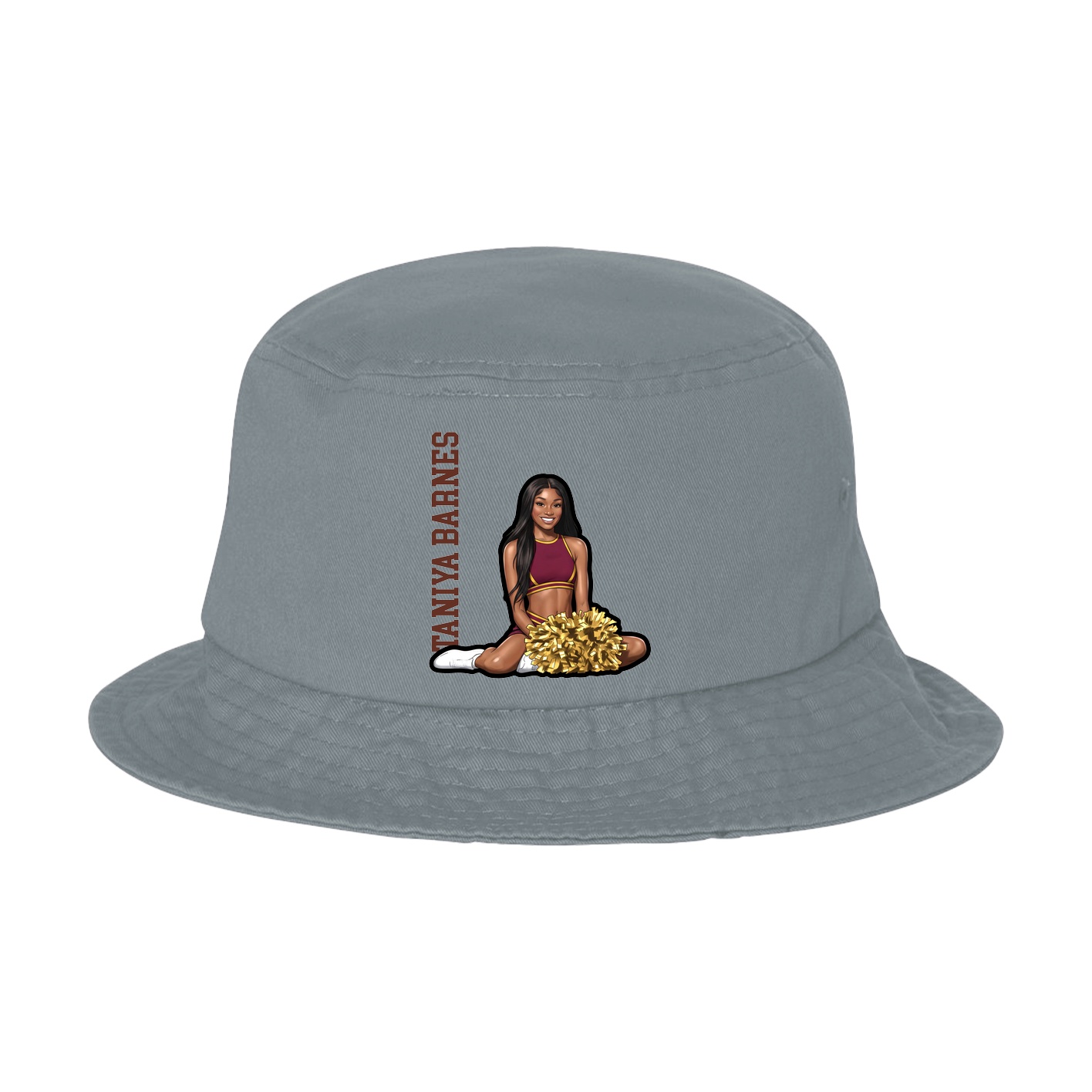 Bucket Cap — Name Vertical in Grey