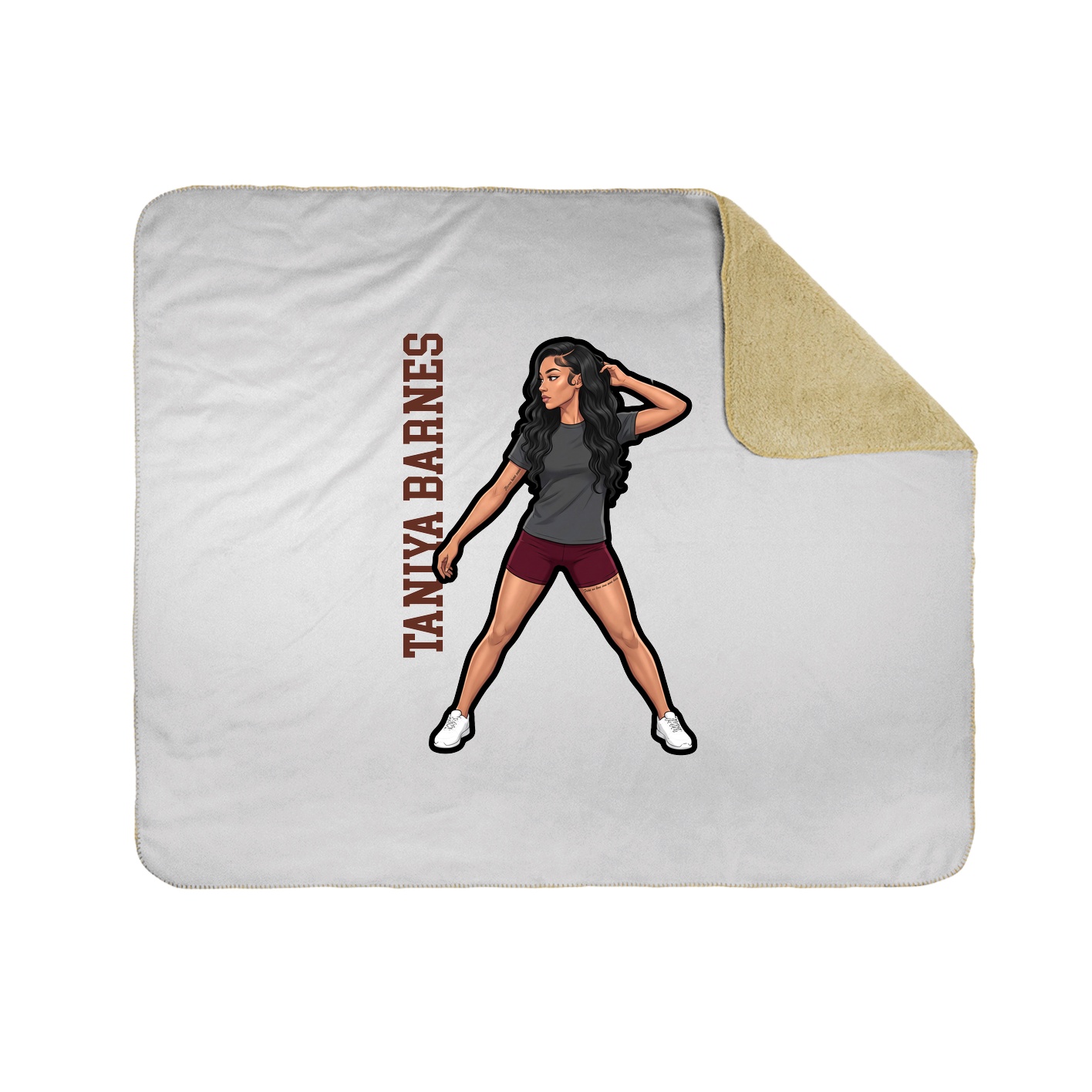 Throw Blanket — Name Vertical in White