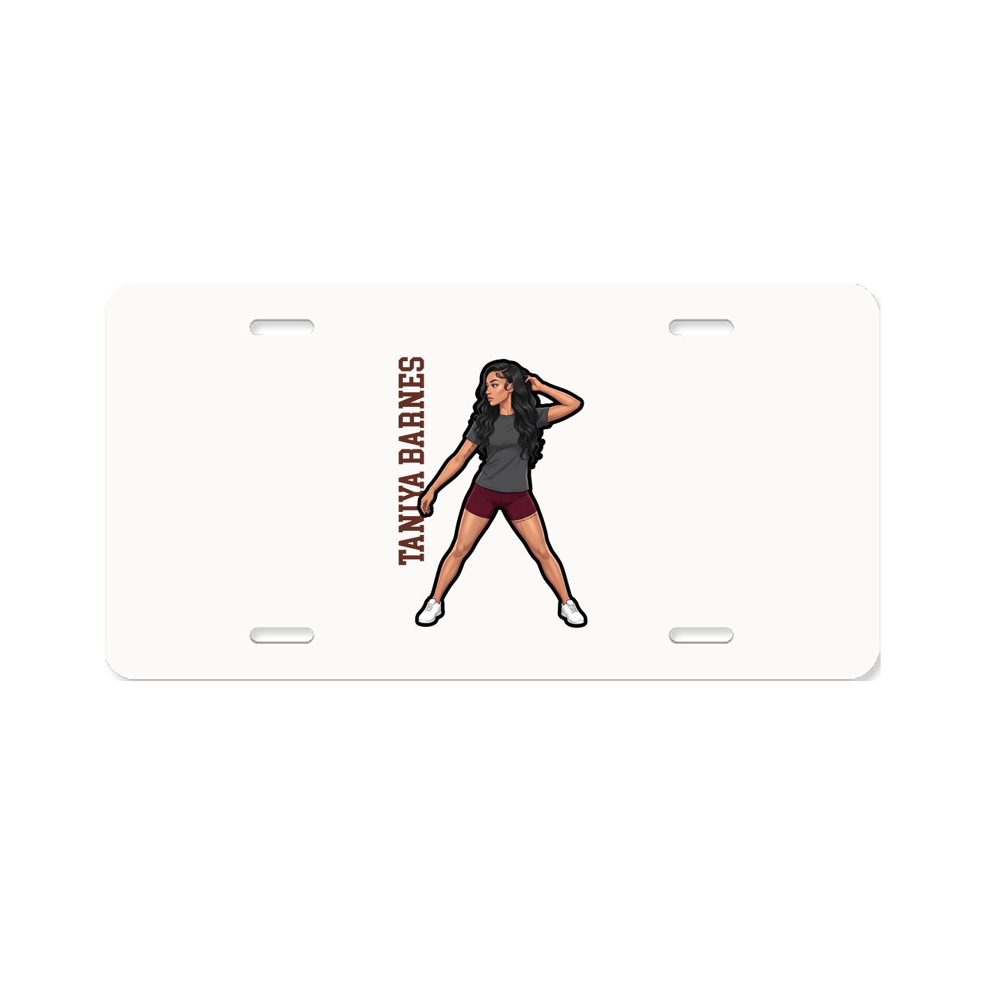 License Plate — Name Vertical in Classic