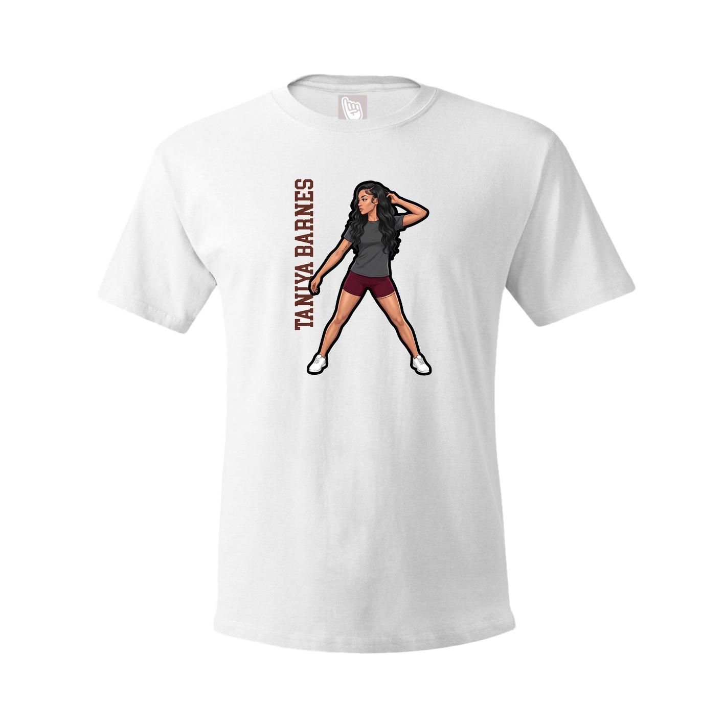 Tee — Name Vertical in White