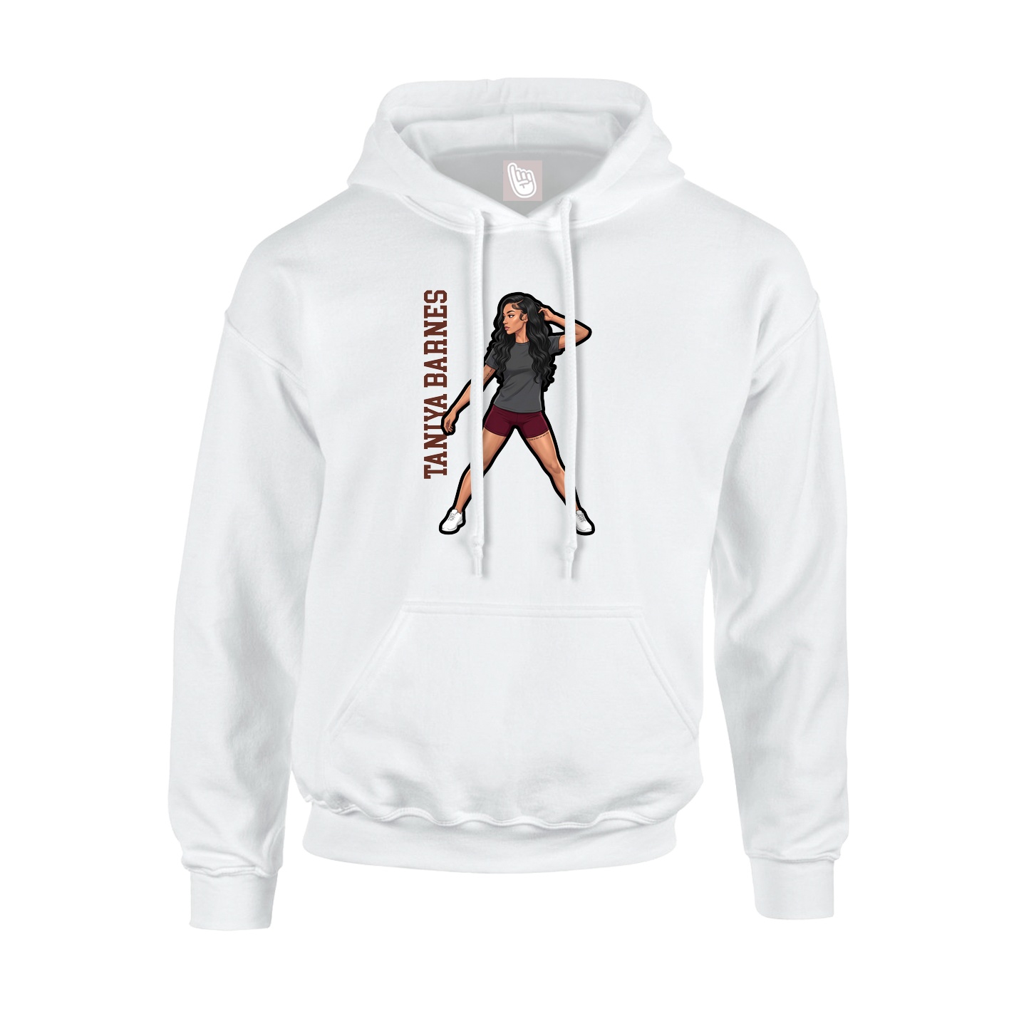 Youth Hoodie — Name Vertical in White