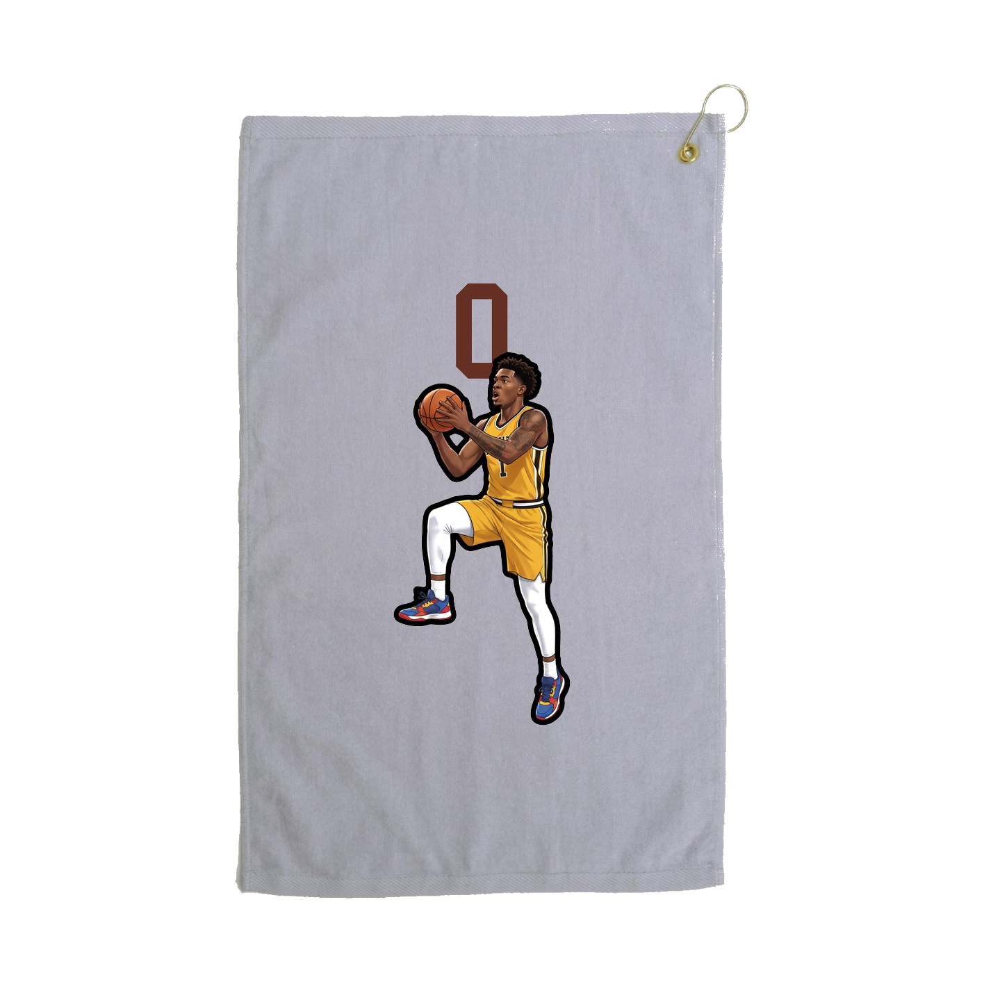 Golf Towel — Number Top in Grey