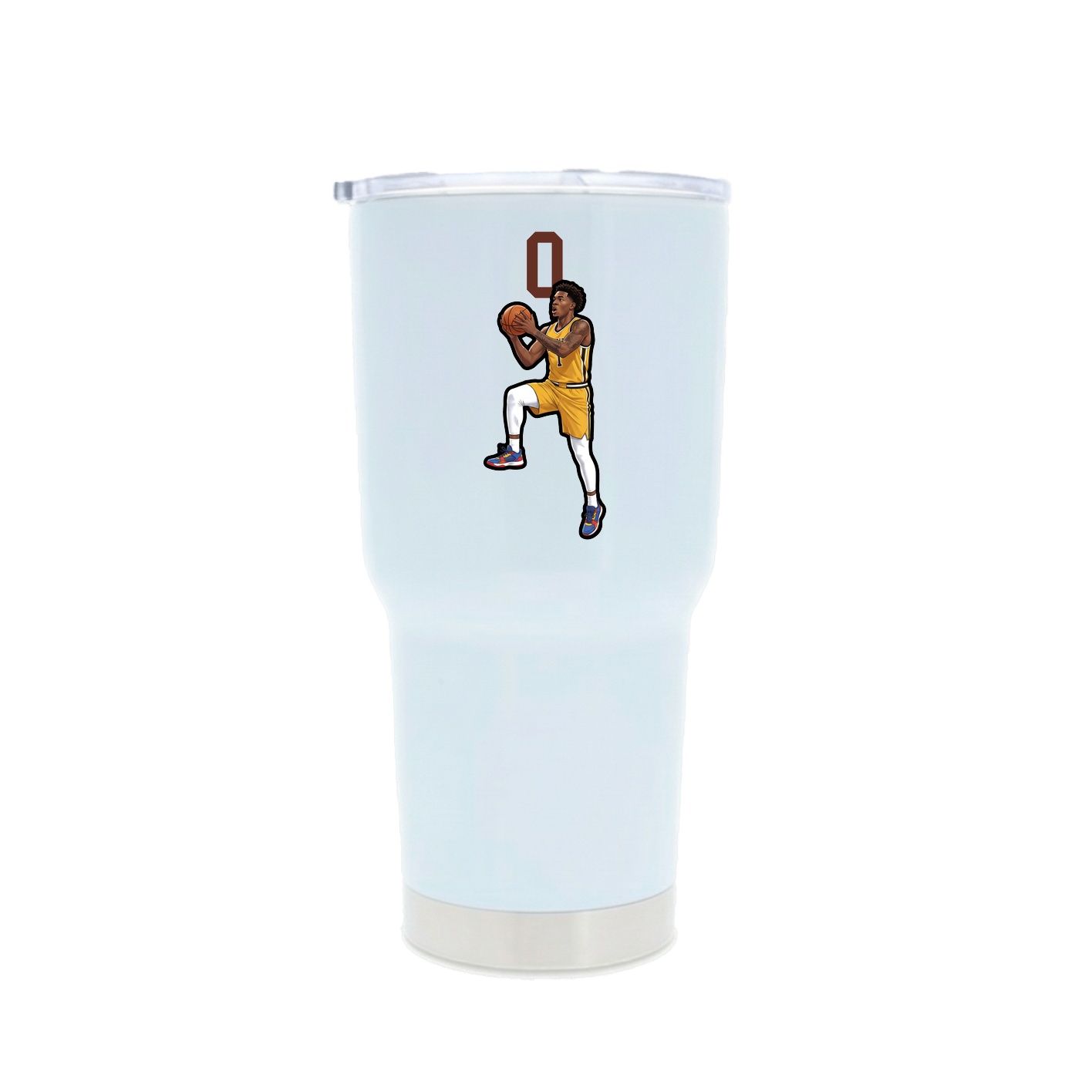 30oz Stainless Steel Tumbler — Number Top in White