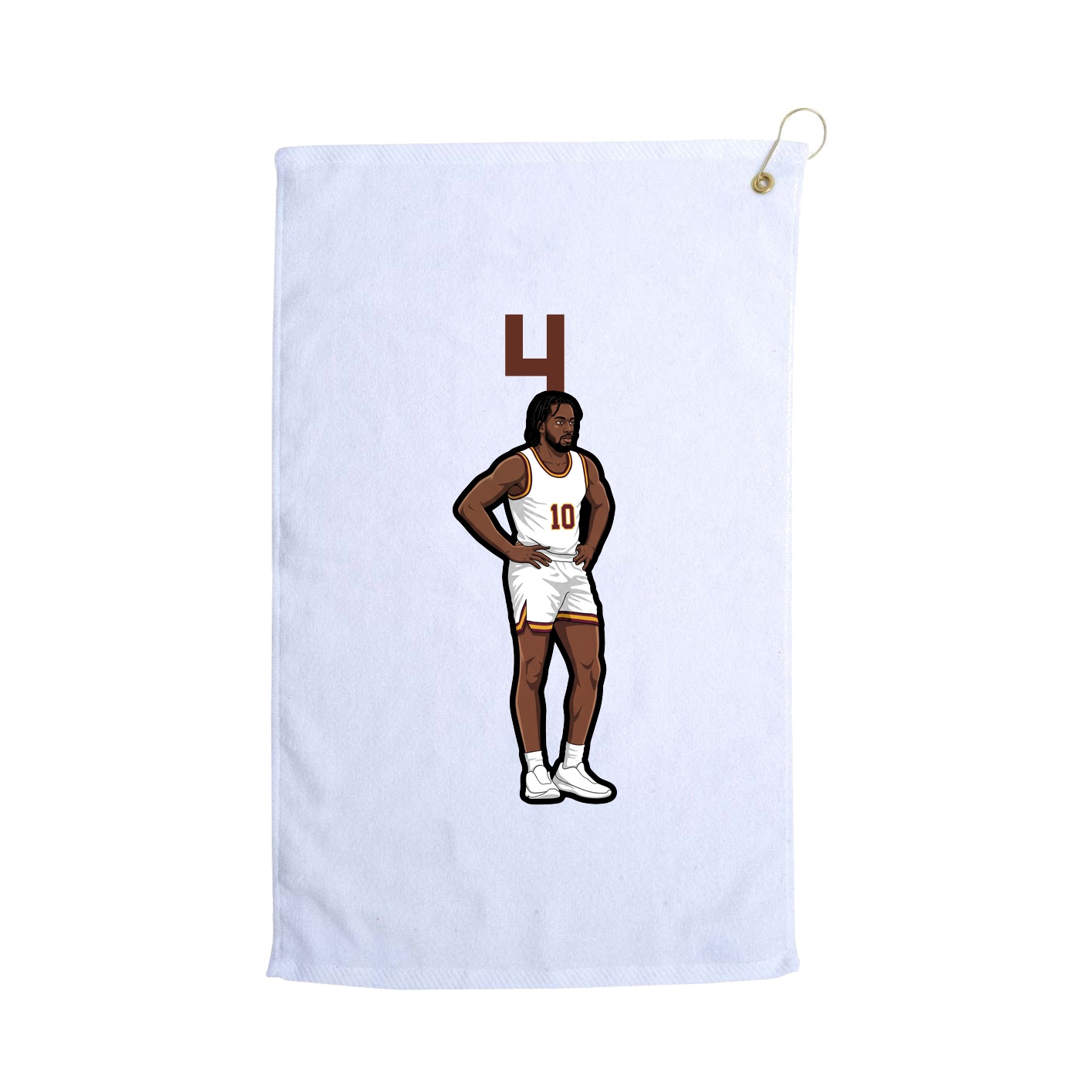 Golf Towel — Number Top in White
