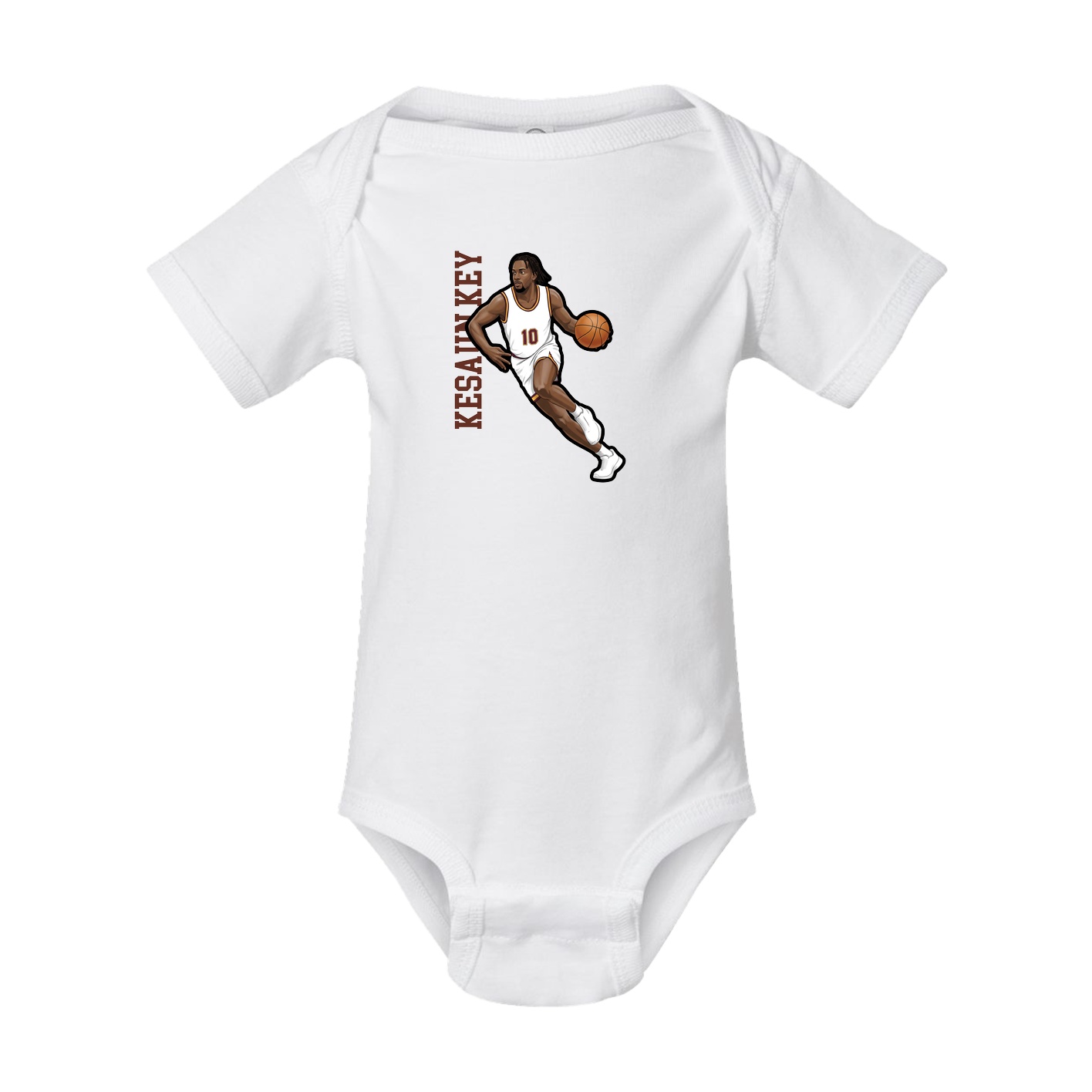 Baby Onesie — Name Vertical in White