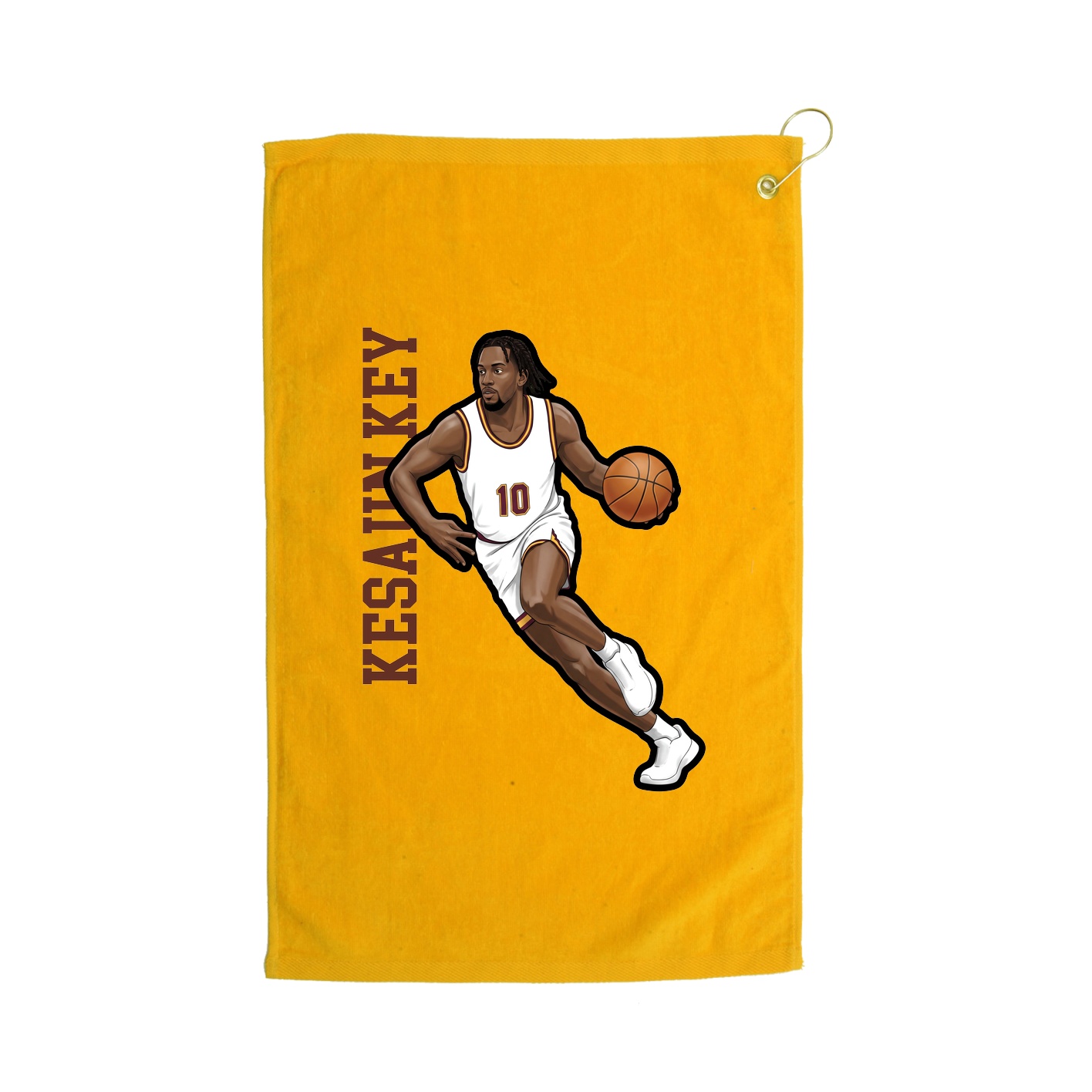 Golf Towel — Name Vertical in Gold