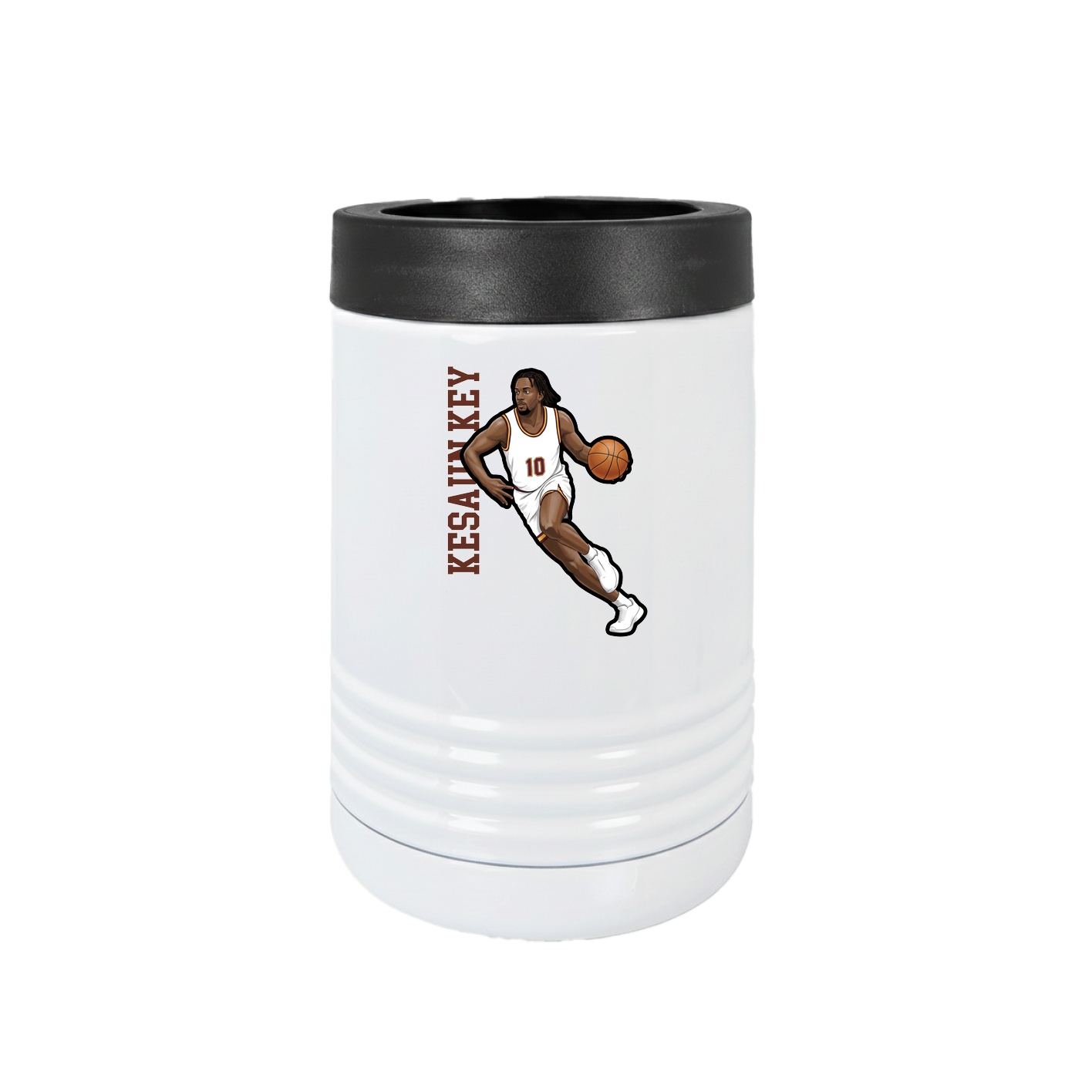 Beverage Holder — Name Vertical in White