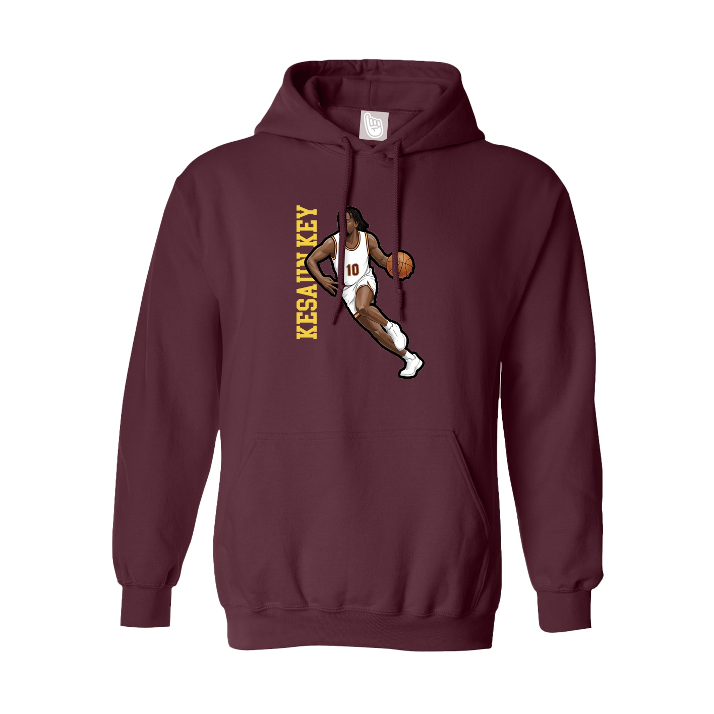Youth Hoodie — Name Vertical in Maroon