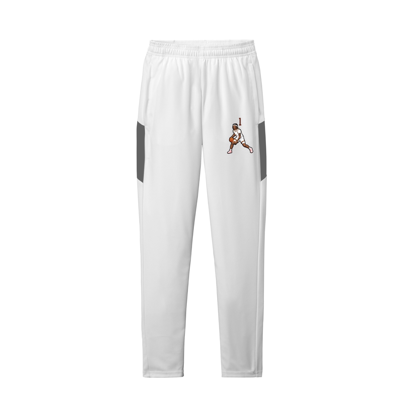 Team Travel Pant — Number Top in White/Grey