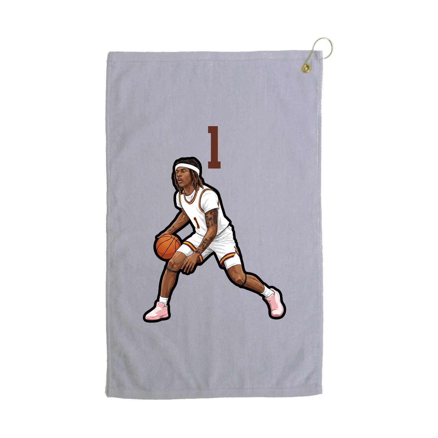 Golf Towel — Number Top in Grey
