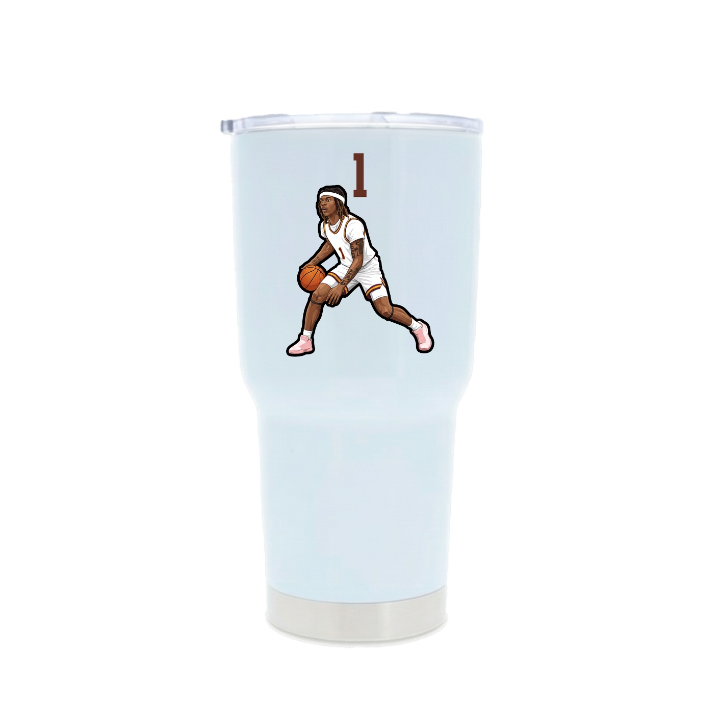 30oz Stainless Steel Tumbler — Number Top in White