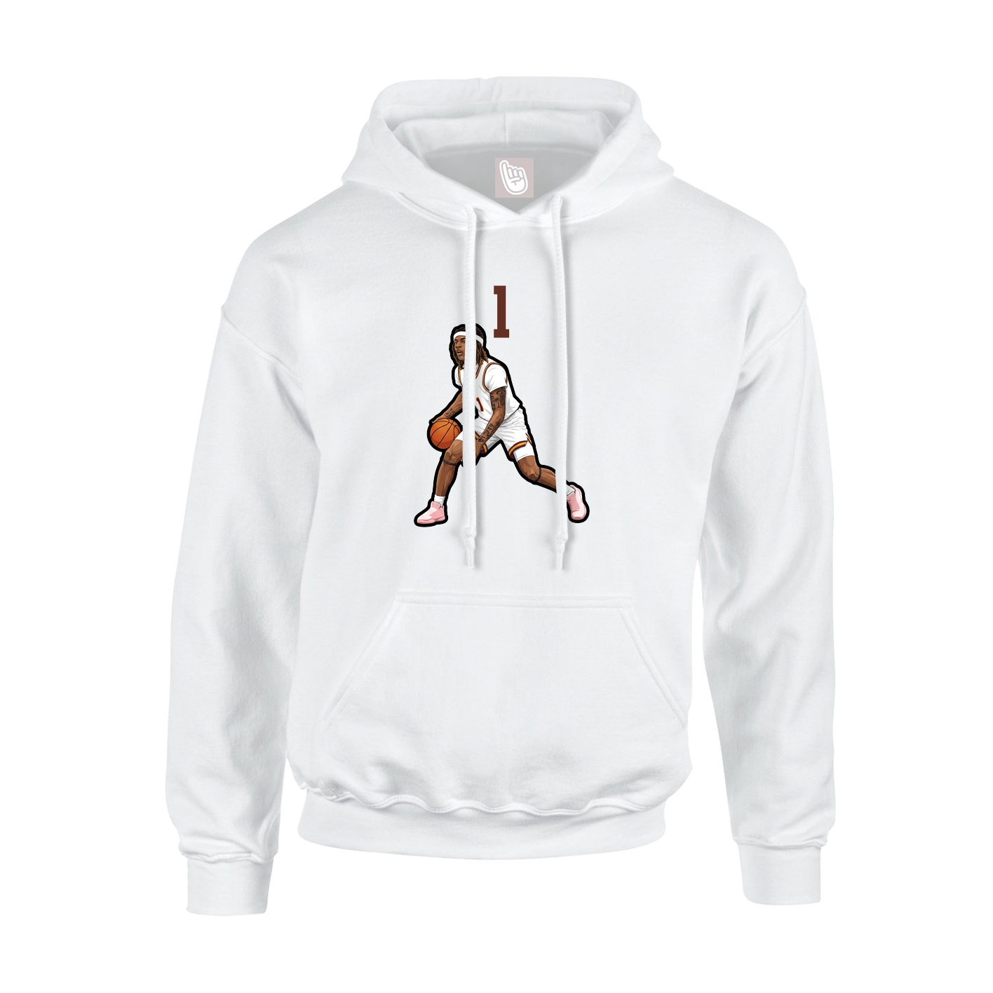 Youth Hoodie — Number Top in White