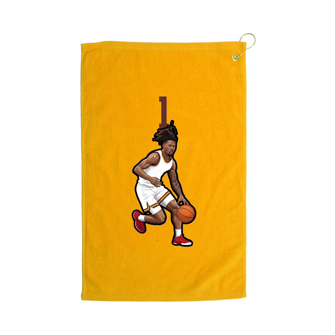 Golf Towel — Number Top in Gold