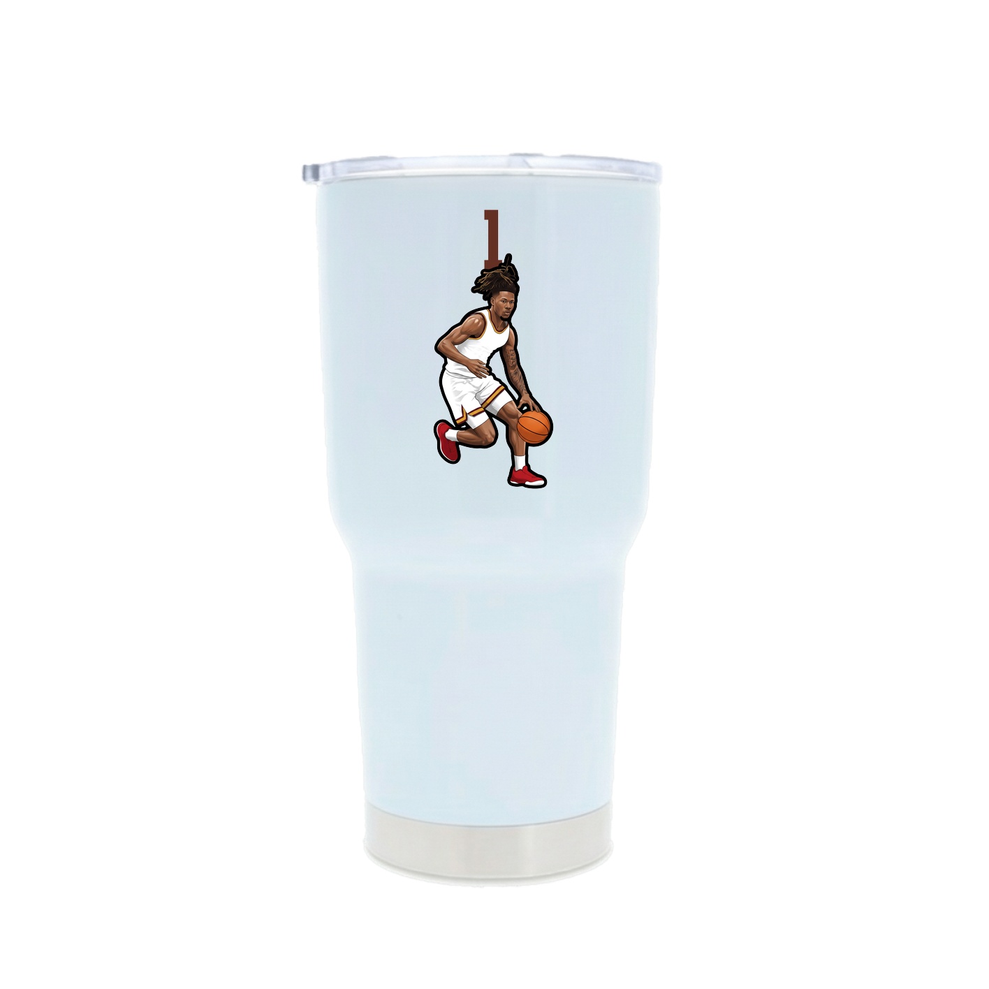 30oz Stainless Steel Tumbler — Number Top in White