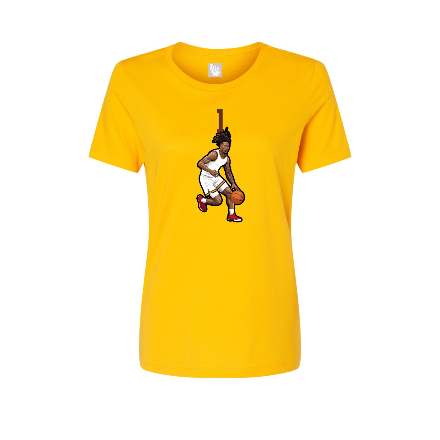 Womens Tee — Number Top in Gold