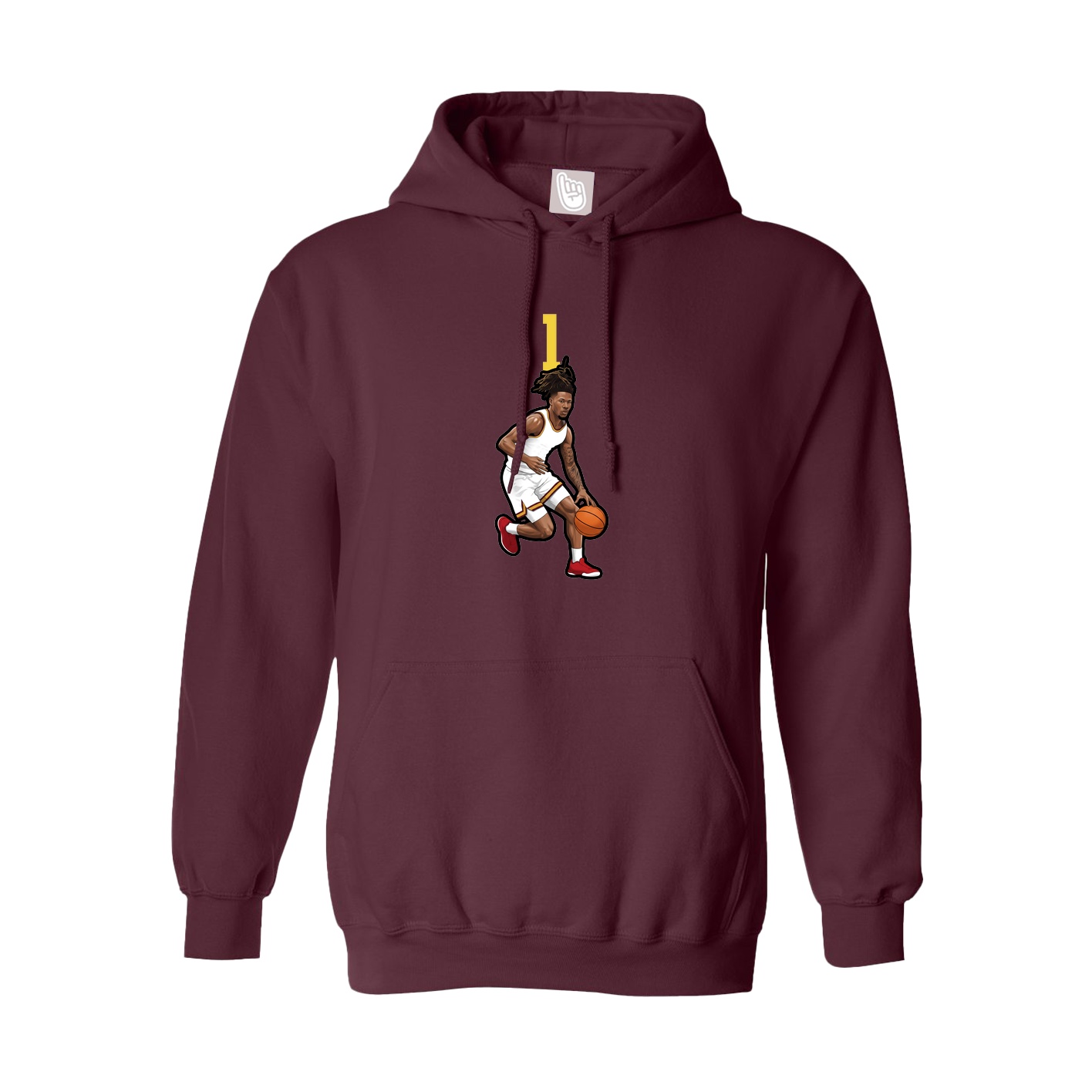 Youth Hoodie — Number Top in Maroon