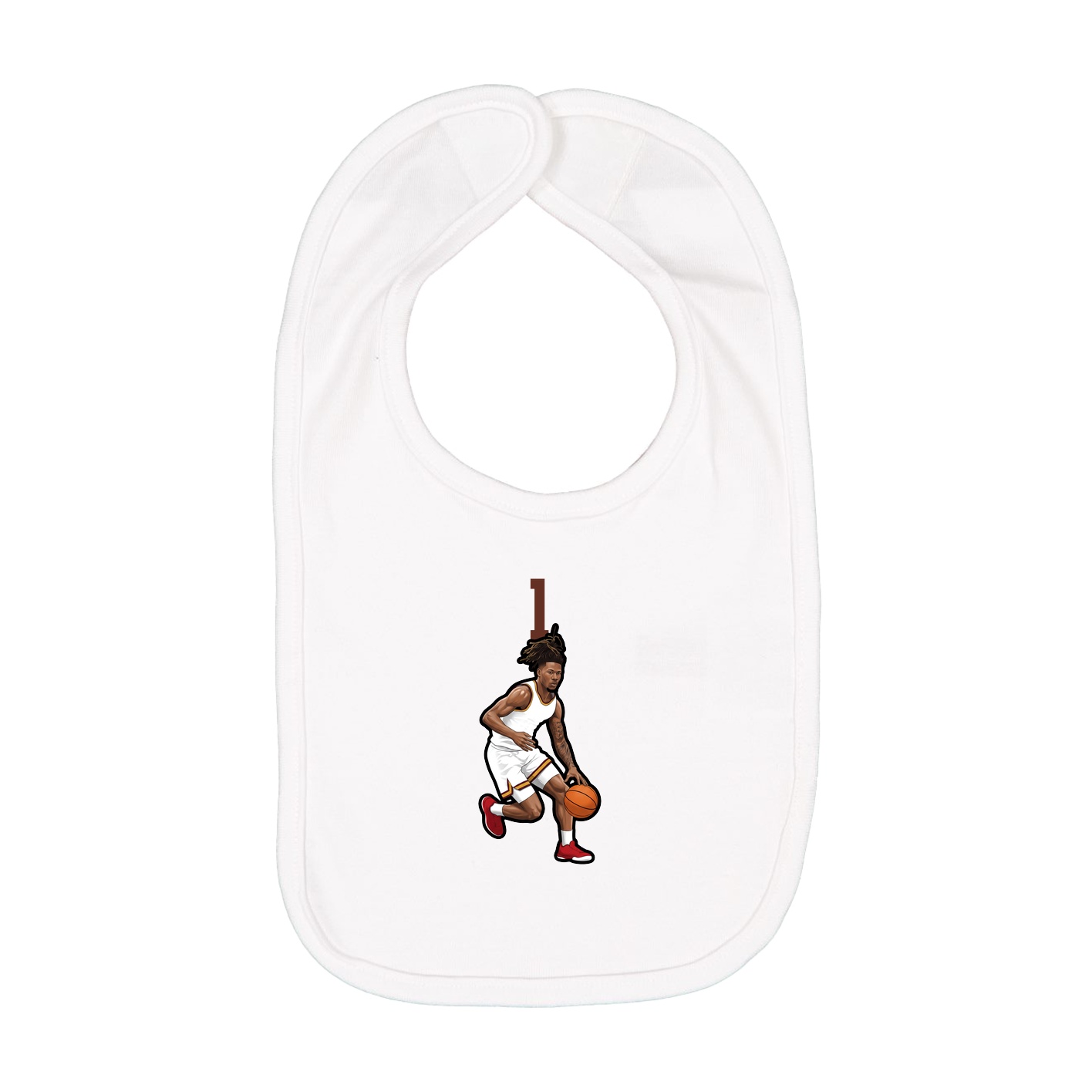 Infant Bib — Number Top in White