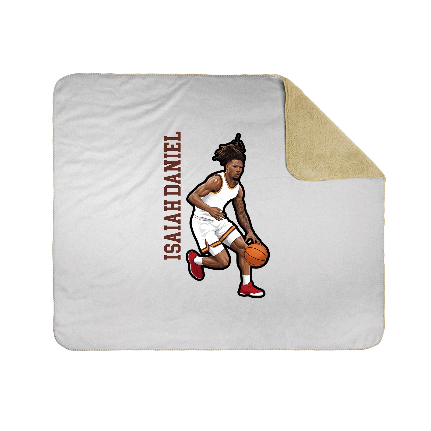 Throw Blanket — Name Vertical in White