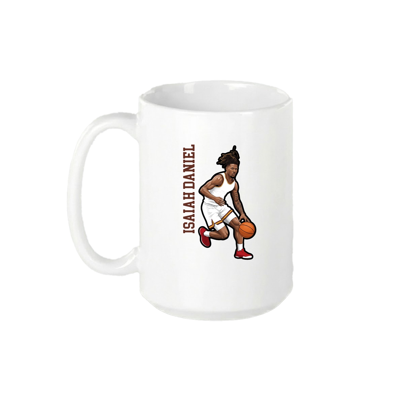 15oz Coffee Mug — Name Vertical in White