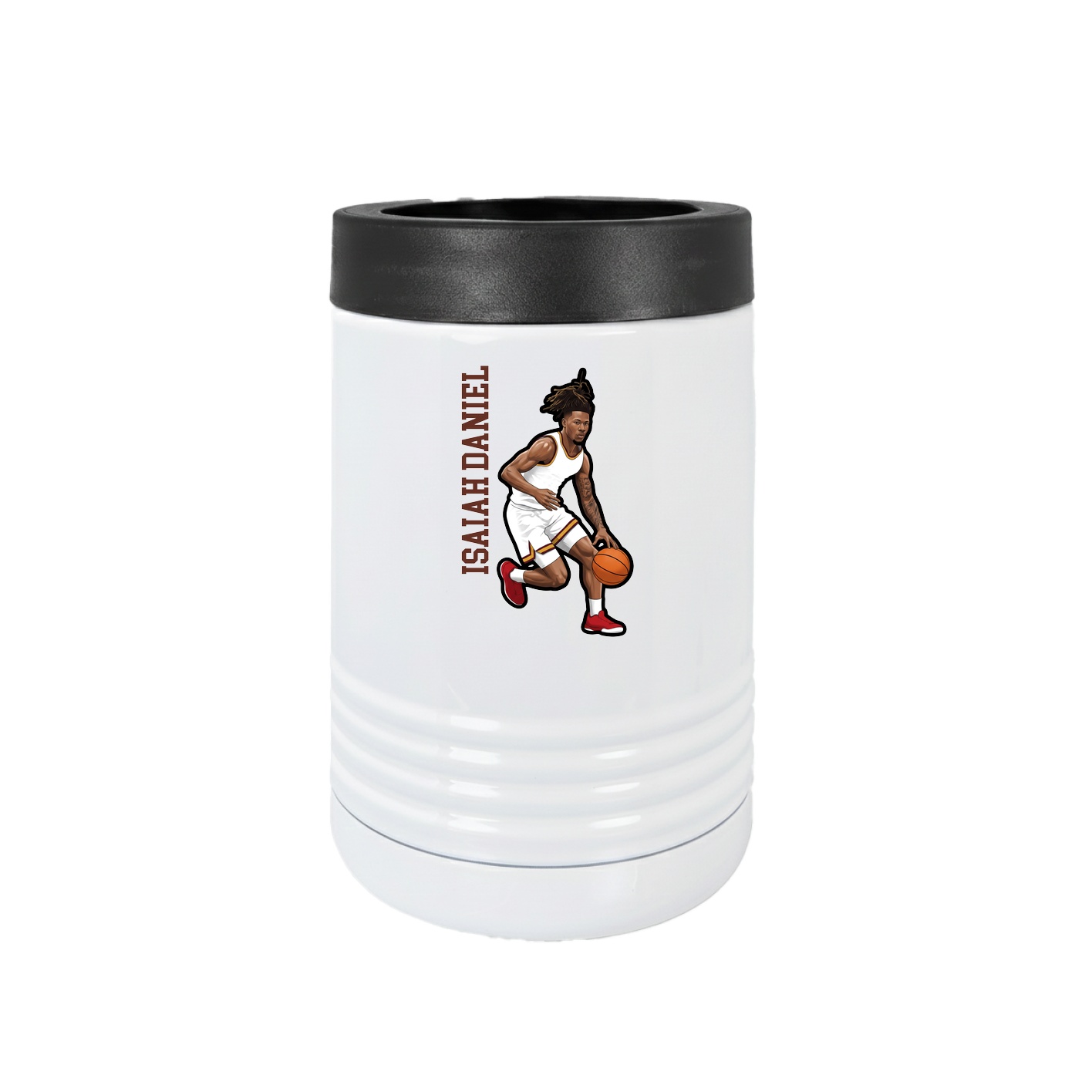 Beverage Holder — Name Vertical in White