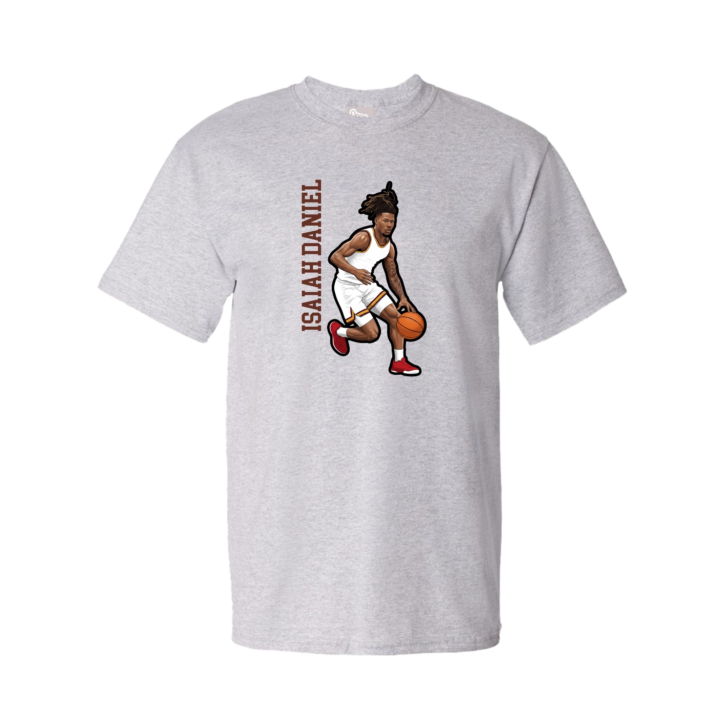 Tee — Name Vertical in Grey