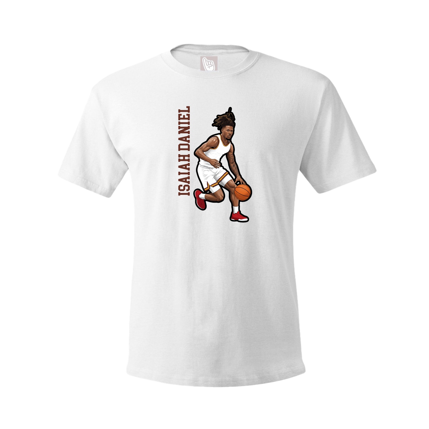 Youth Tee — Name Vertical in White