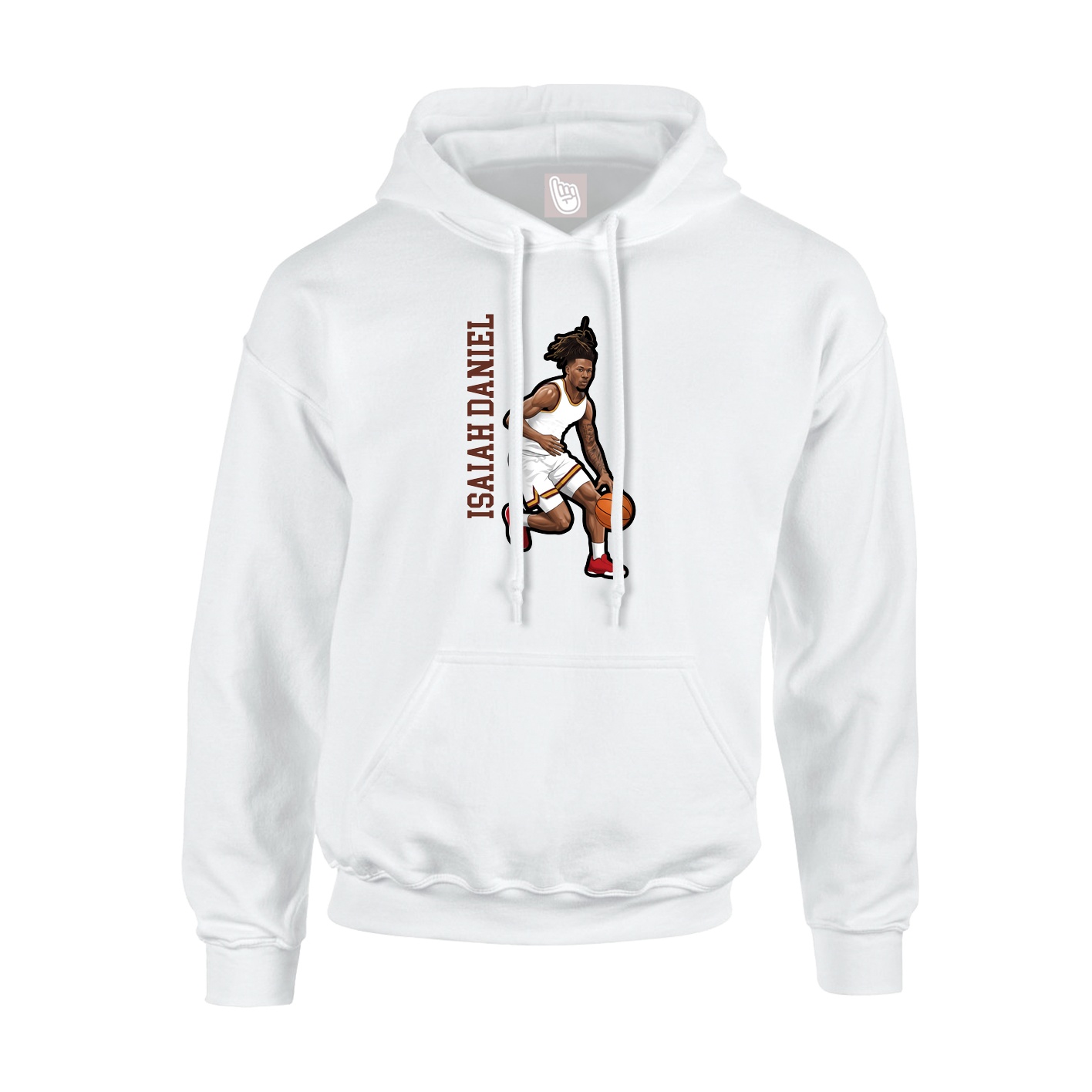 Youth Hoodie — Name Vertical in White