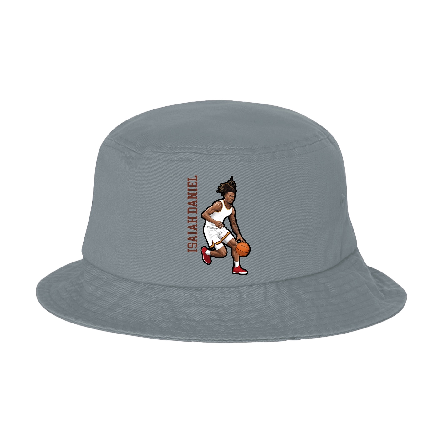 Bucket Cap — Name Vertical in Grey
