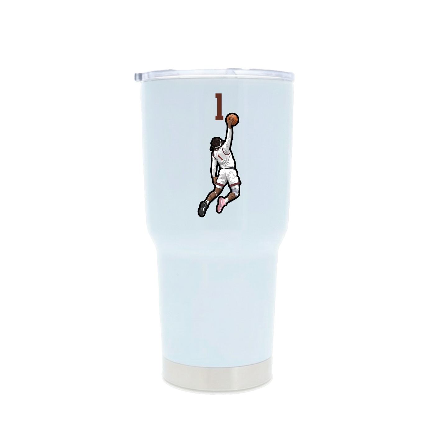 30oz Stainless Steel Tumbler — Number Top in White