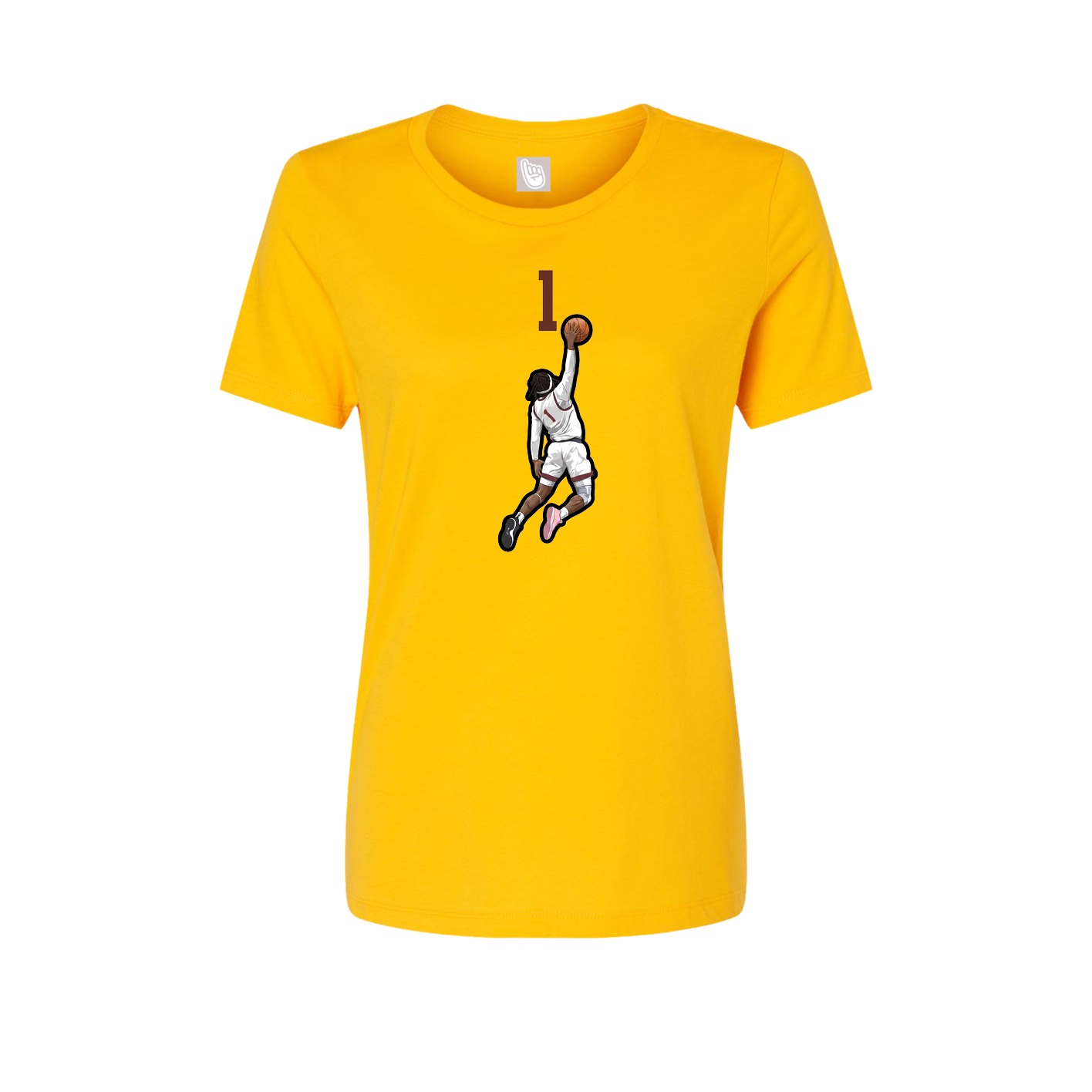 Womens Tee — Number Top in Gold