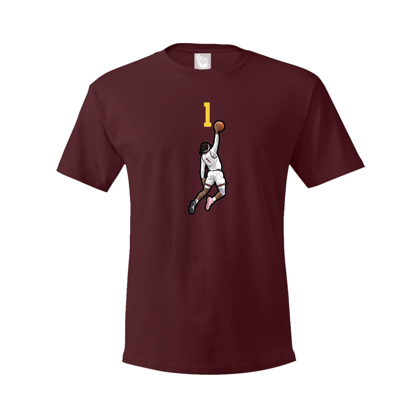 Youth Tee — Number Top in Maroon