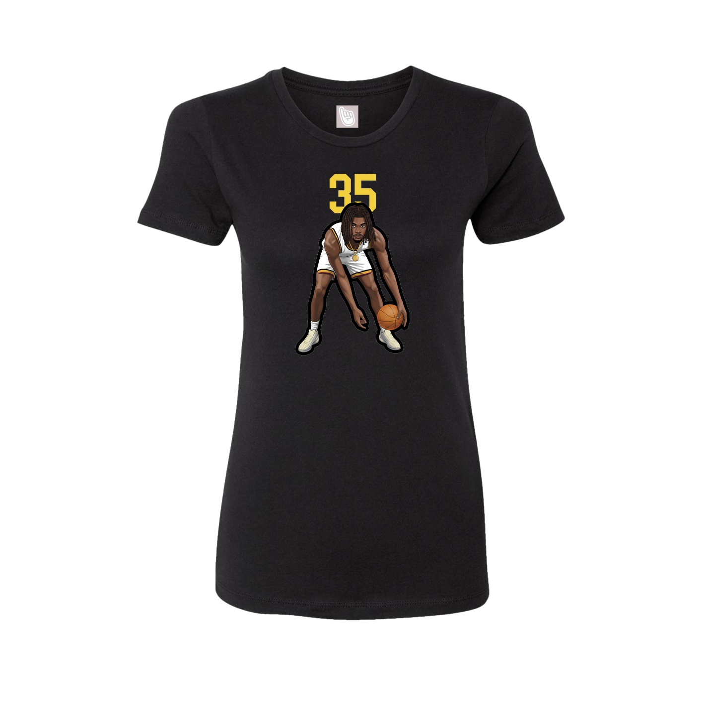 Fitted Women's Tee — Number Top in Black