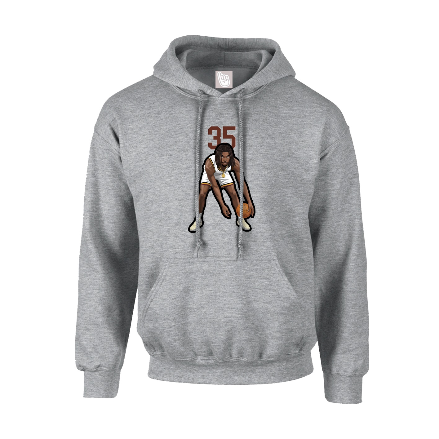 Hoodie — Number Top in Grey