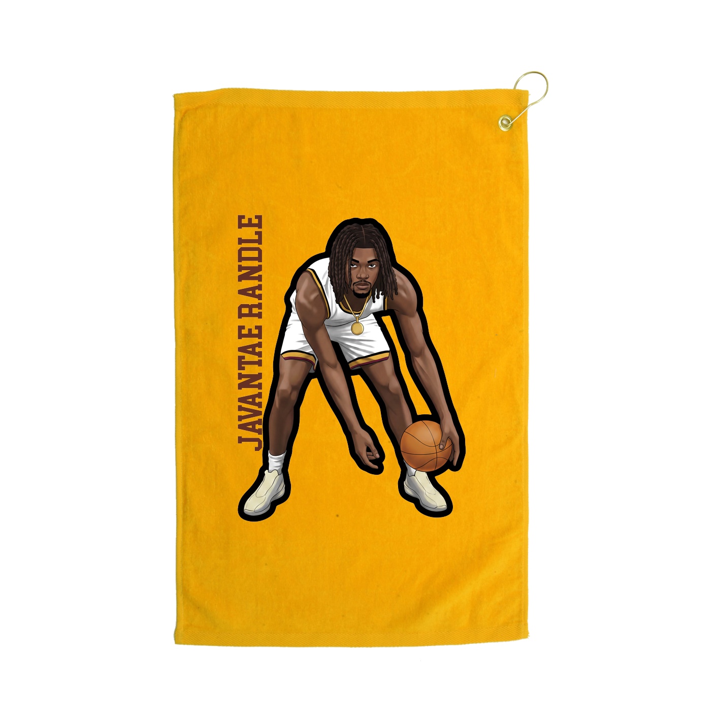 Golf Towel — Name Vertical in Gold