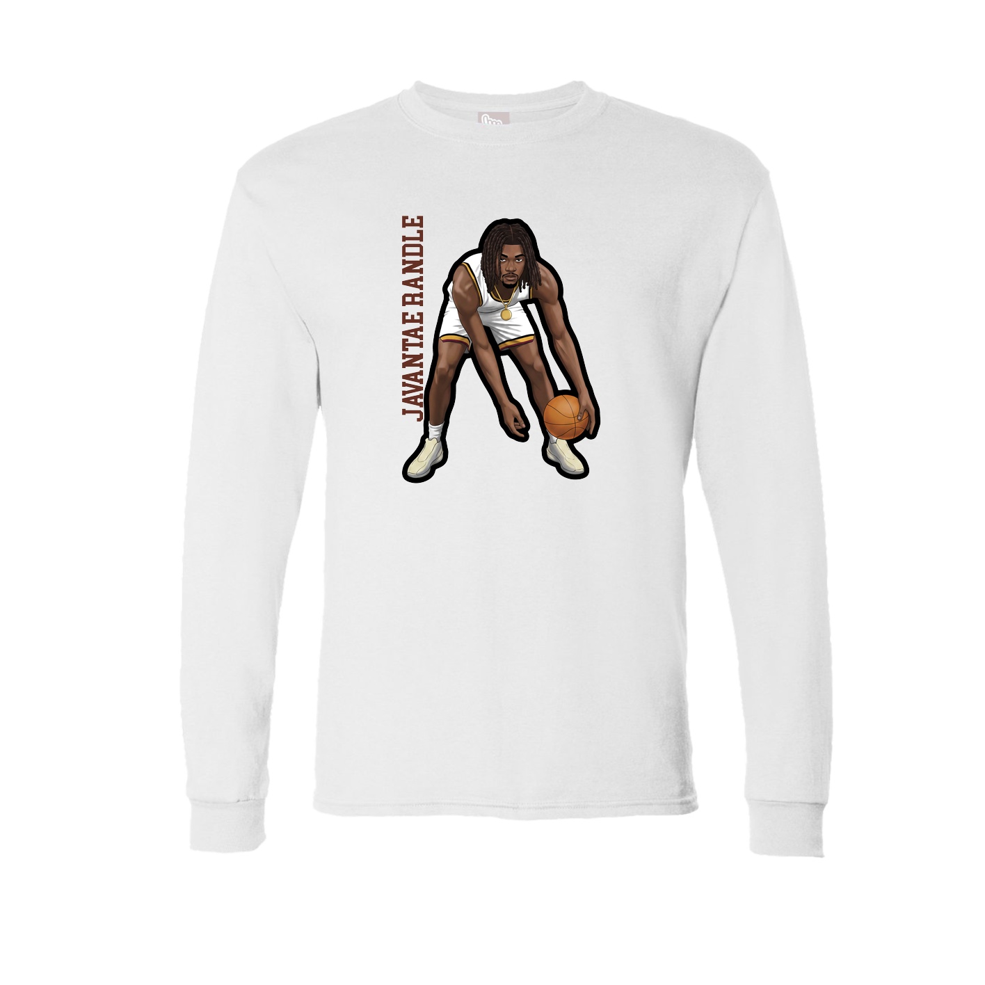 Long Sleeve Tee — Name Vertical in White