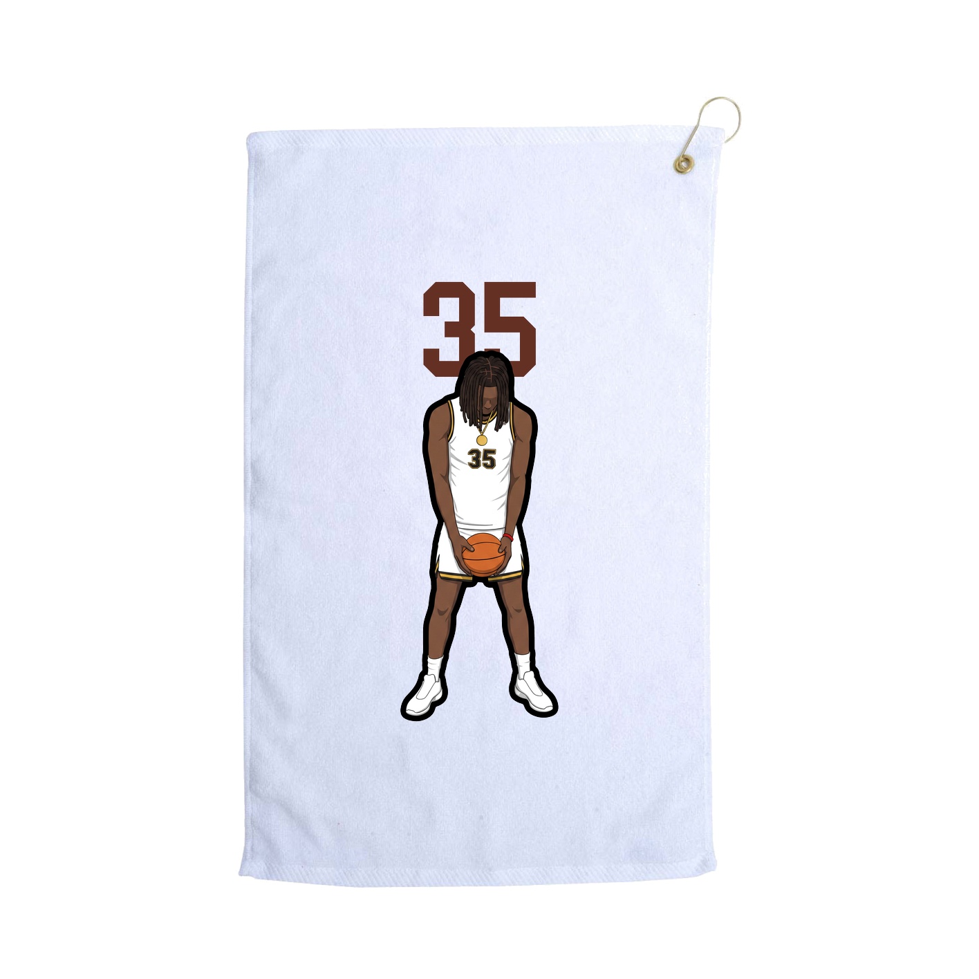 Golf Towel — Number Top in White