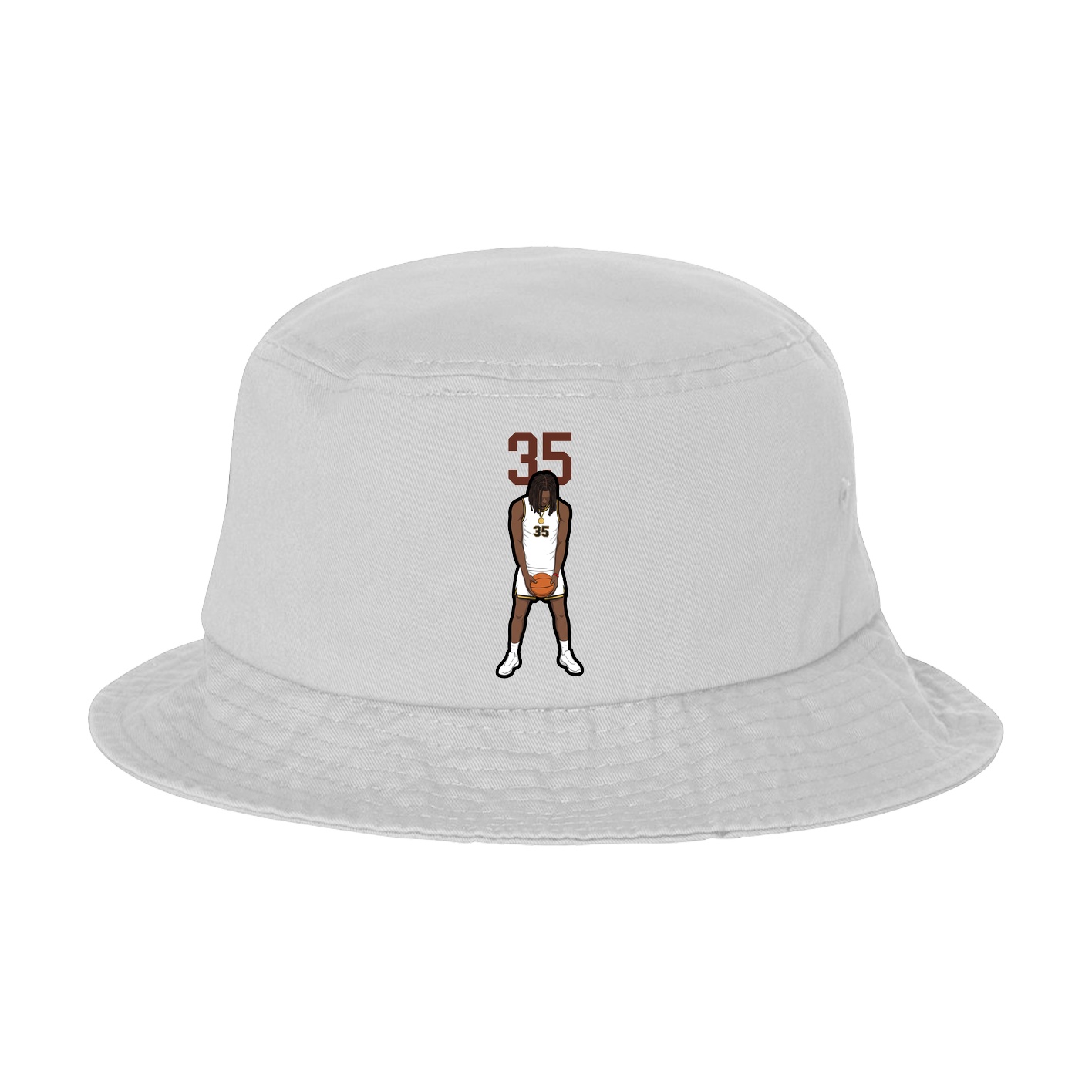 Bucket Cap — Number Top in White