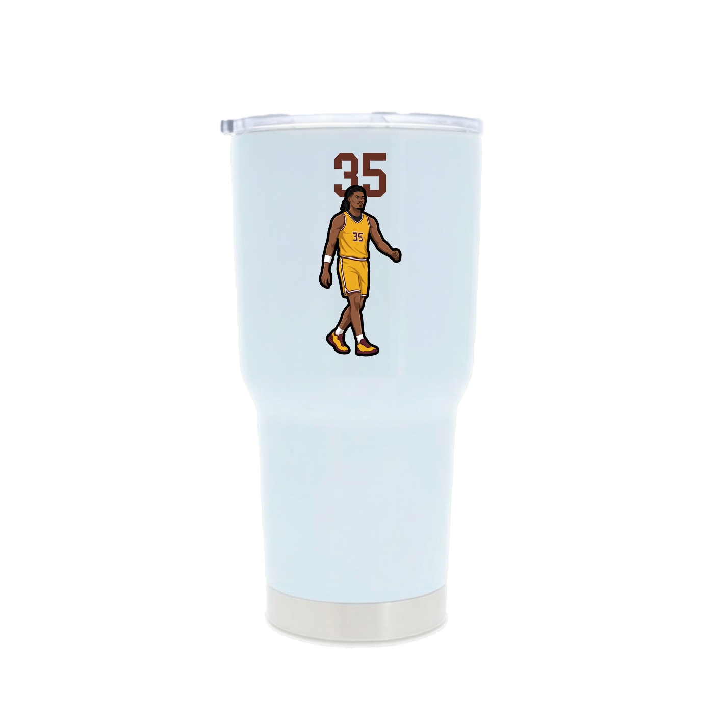 30oz Stainless Steel Tumbler — Number Top in White