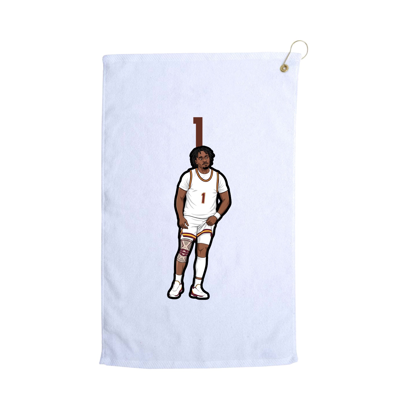 Golf Towel — Number Top in White