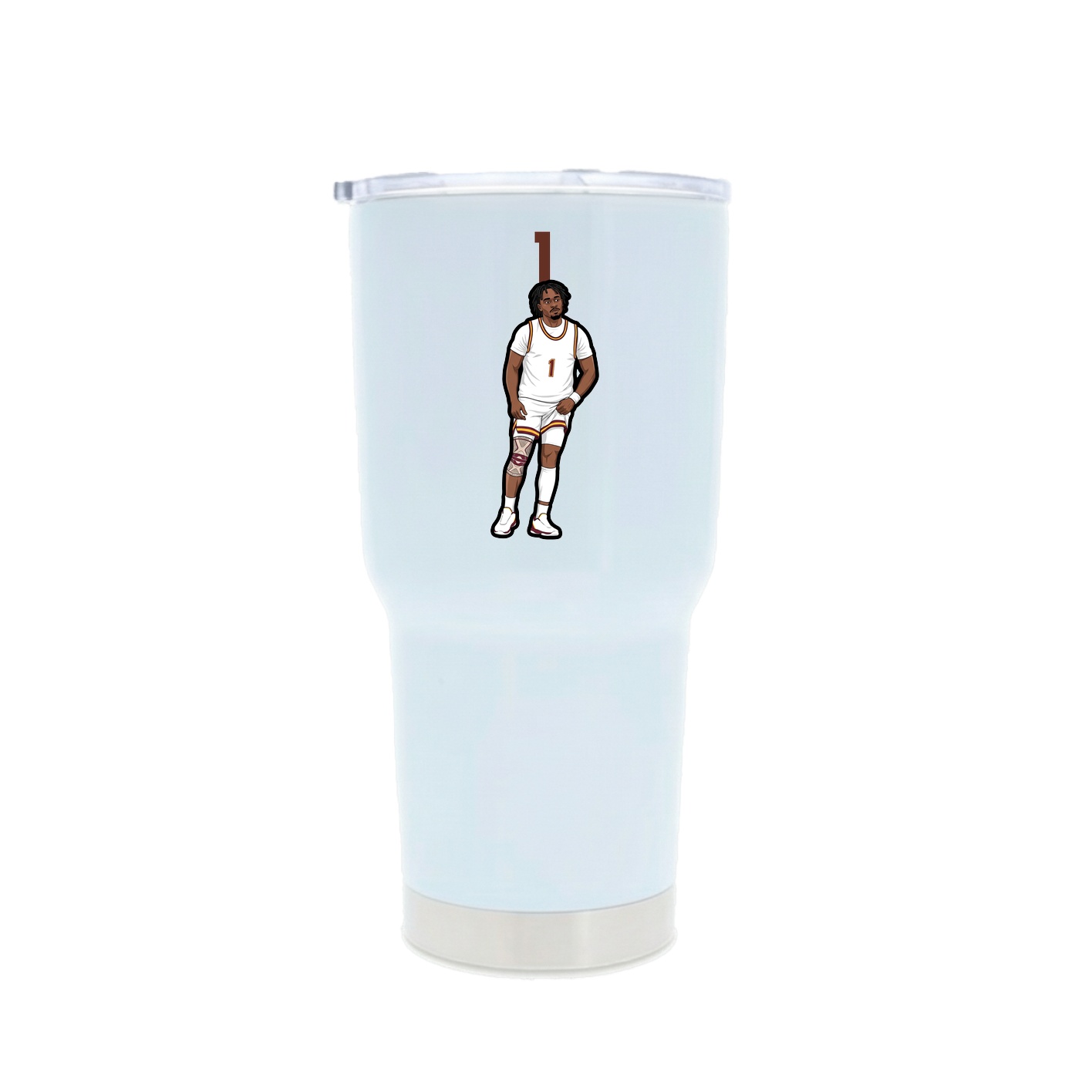 30oz Stainless Steel Tumbler — Number Top in White