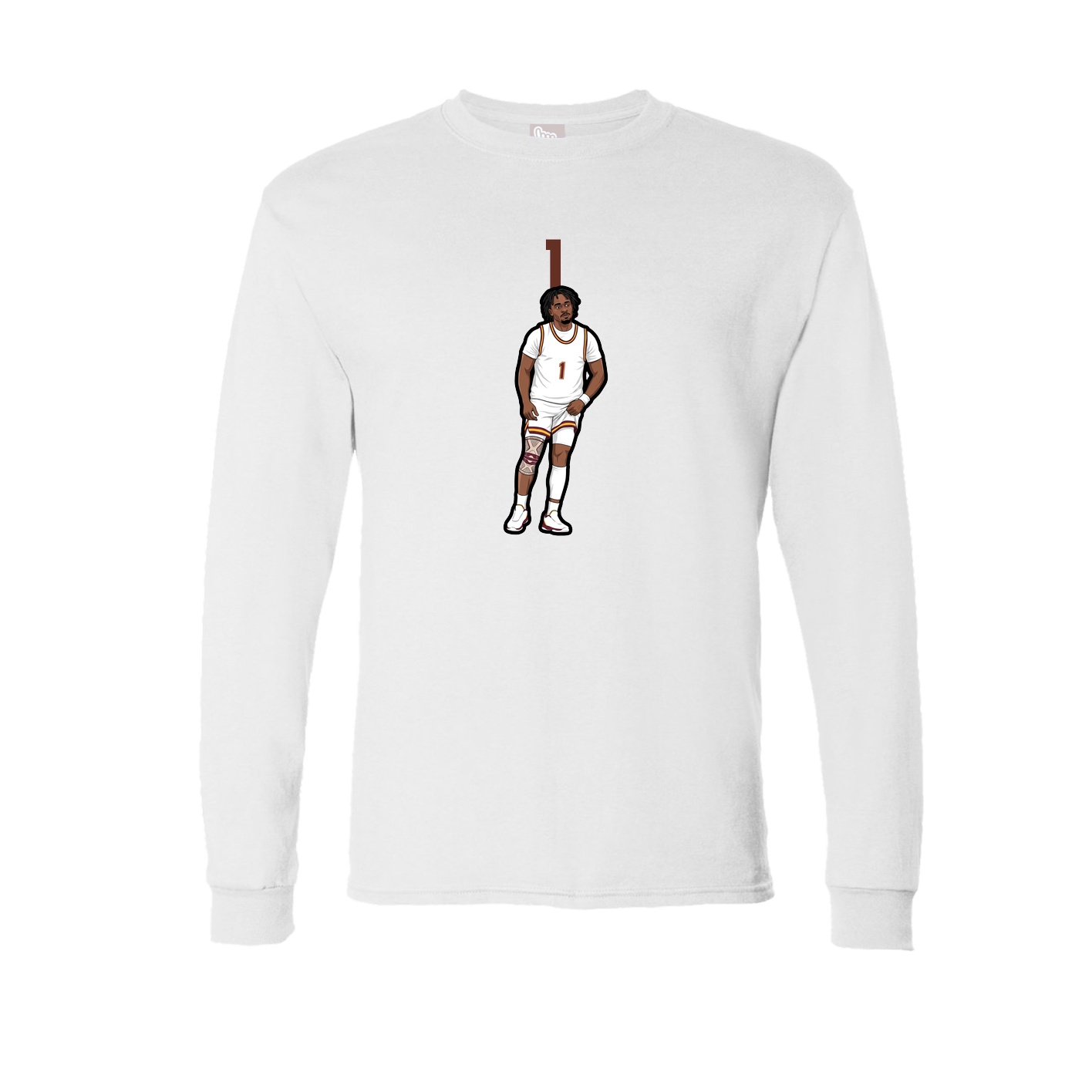 Long Sleeve Tee — Number Top in White