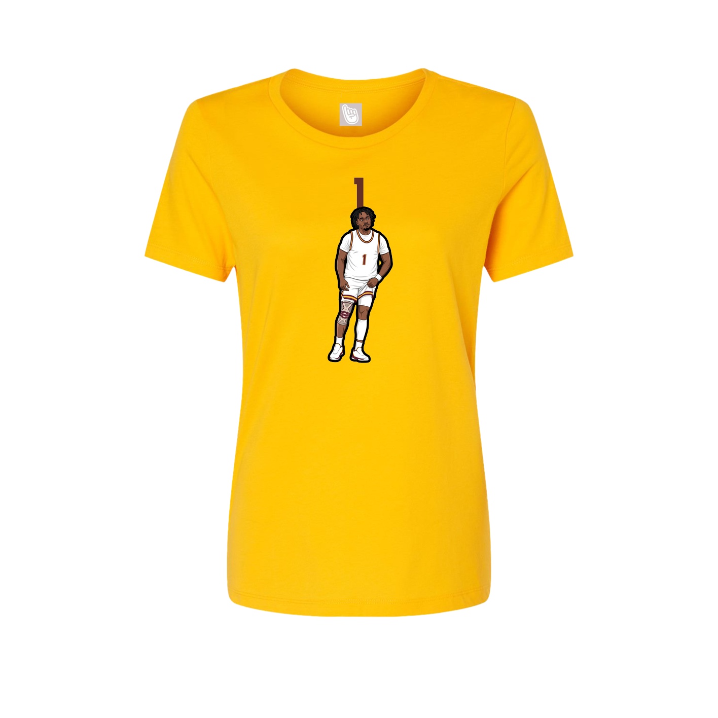 Fitted Women's Tee — Number Top in Gold