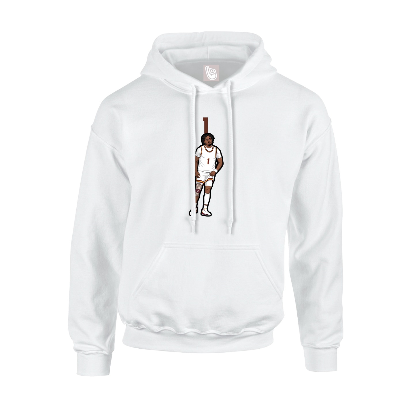 Youth Hoodie — Number Top in White